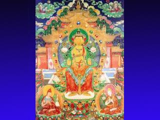 Майтрею обычно изображают сидящем на троне со спущенными вниз ногами. Его характерными атрибутами является золотистый цвет кожи, ступа, ваза с напитком бессмертия (амритой) и колесо Дхармы