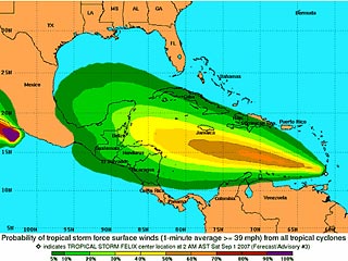В Атлантике сформировался ураган "Феликс" - уже шестой в этом сезоне