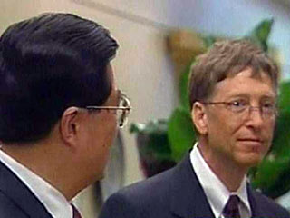 Глава компании Microsoft Билл Гейтс на встрече с председателем КНР Ху Цзиньтао