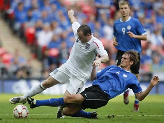 Сборная Англии по футболу со счетом 3:0 разгромила эстонцев в отборочном матче чемпионата Европы 2008 года