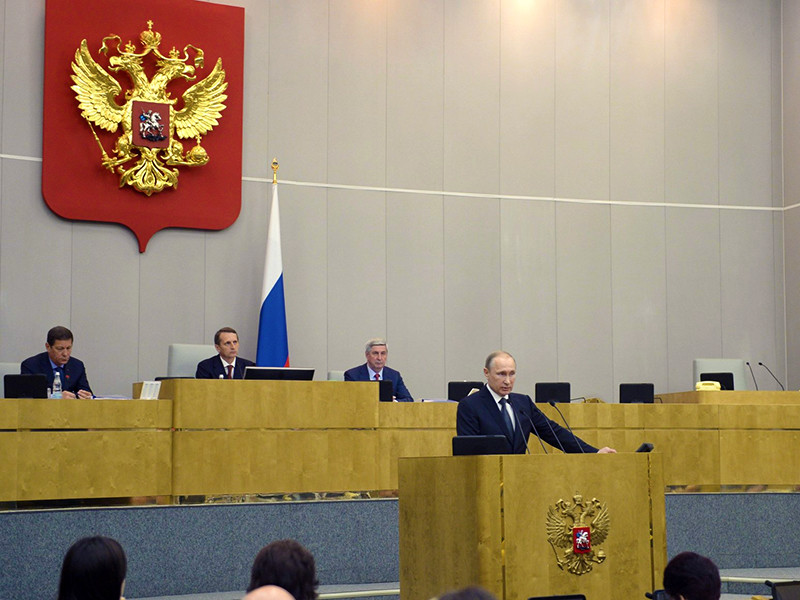 Президент РФ Владимир Путин выступил в Госдуме спустя пять дней после официального старта предвыборной кампании