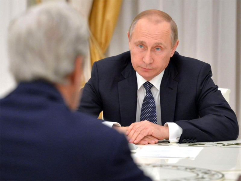Встреча президента РФ Владимира Путина и главы Госдепартамента США Джона Керри. Кремль, 14 июля 2016