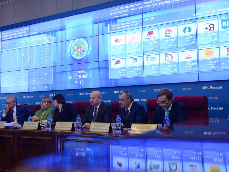 Информационный центр ЦИК перед выключением информационного табло и прекращением работы в понедельник, 19 сентября, объявил результаты выборов в Госдуму после подсчета 99,42% бюллетеней