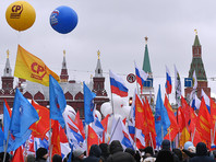 Шествие проходит по центру столицы - от станции метро "Маяковская" по Тверской улице