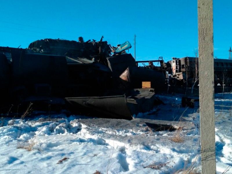 В Башкирии столкнулись два грузовых поезда