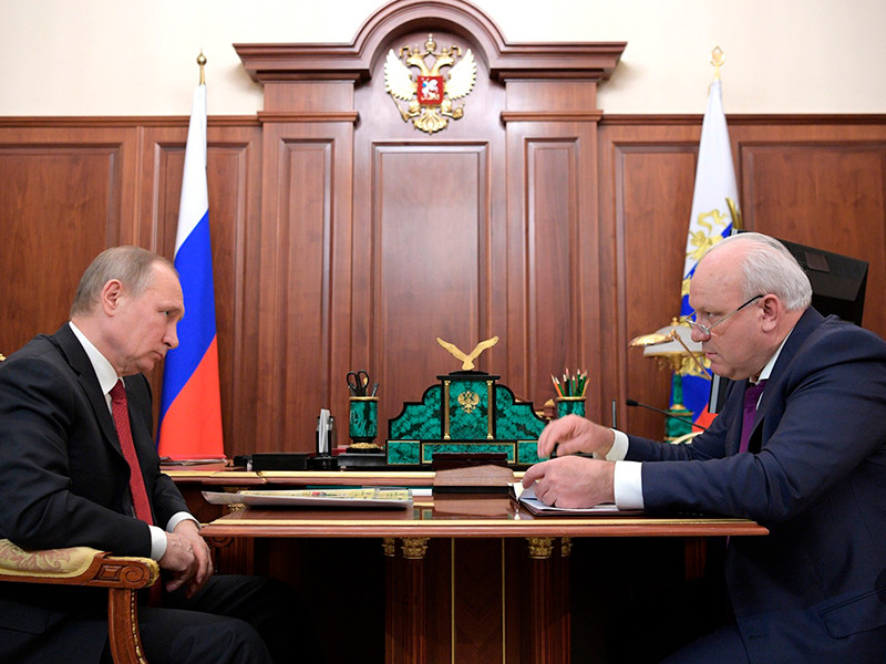 Глава Хакасии Виктор Зимин встретился с президентом РФ Владимиром Путиным и доложил ему о социально-экономической ситуации в регионе