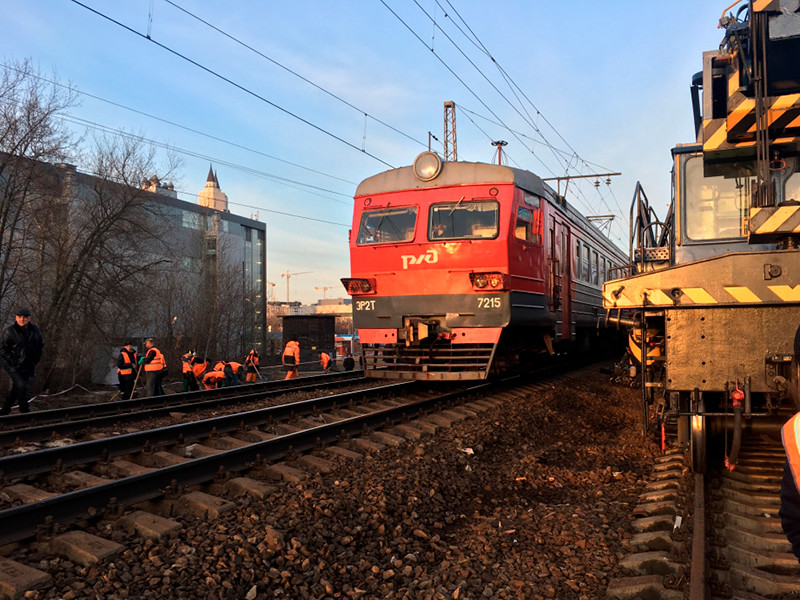 РЖД сообщает, что железнодорожники завершили восстановительные работы на перегоне Фили - Кунцево-1 Белорусского направления