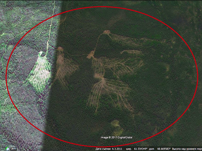 Свердловский исследователь Валентин Дегтерев, изучив спутниковые снимки, обнаружил неолитический геоглиф (нанесенный на землю гигантский рисунок), который, по его мнению, является древнейшим в регионе
