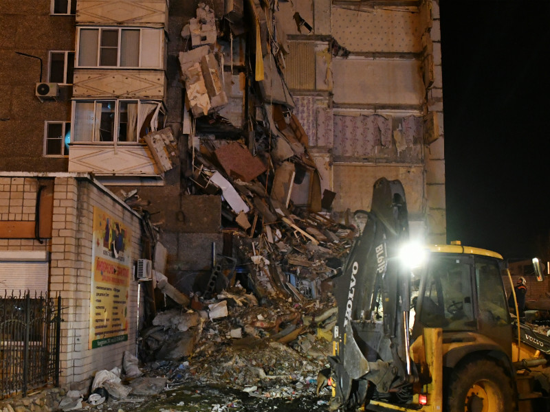 Спасательная операция на месте частичного обрушения  дома в Ижевске