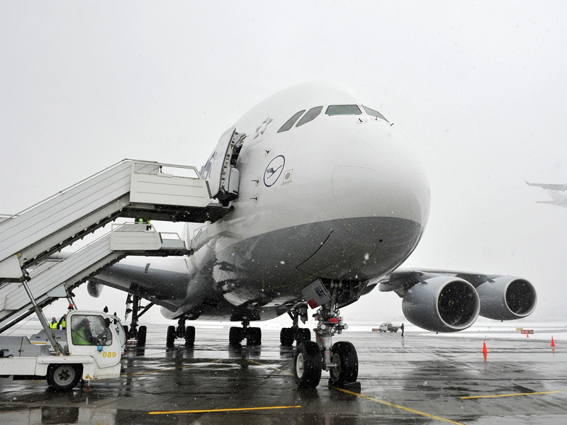 Самолет Airbus А380 авиакомпании Lufthansa