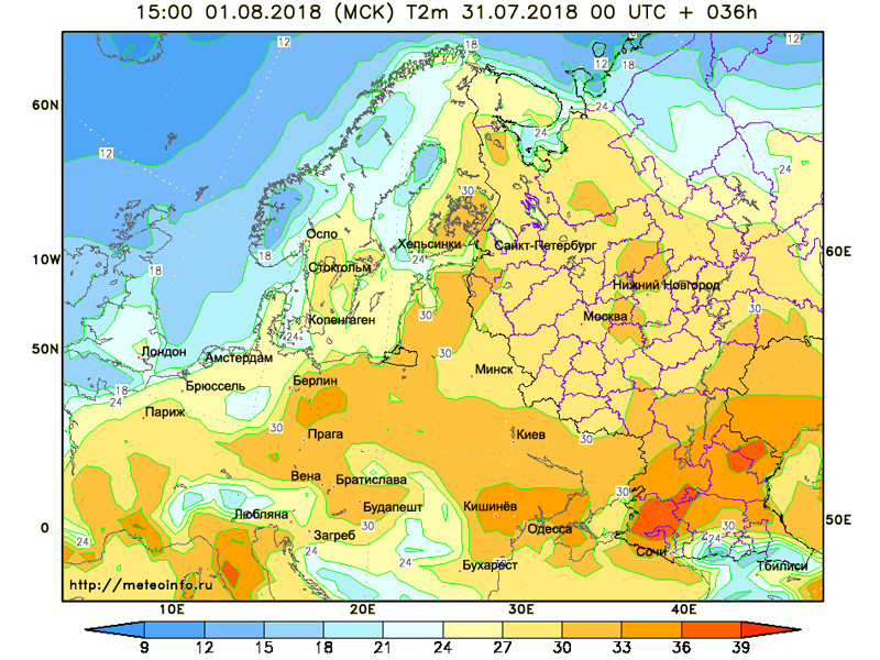 Теплая погода в августе ожидается на большей части территории России