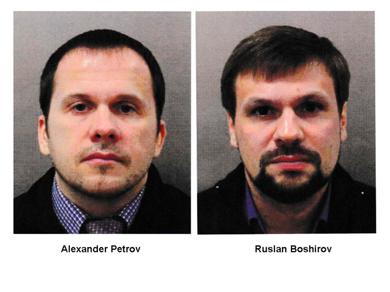 Александр Петров и Руслан Боширов на фото британской полиции