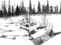 Финские лыжники на позиции, январь 1940 года
