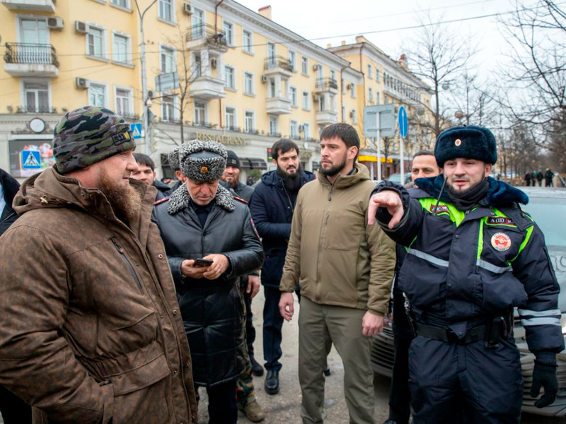 Рамзан Кадыров на месте нападения террористов на сотрудников ППС в Грозном