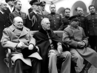 Черчилль, Рузвельт, Сталин в Ялте. Февраль 1945 года