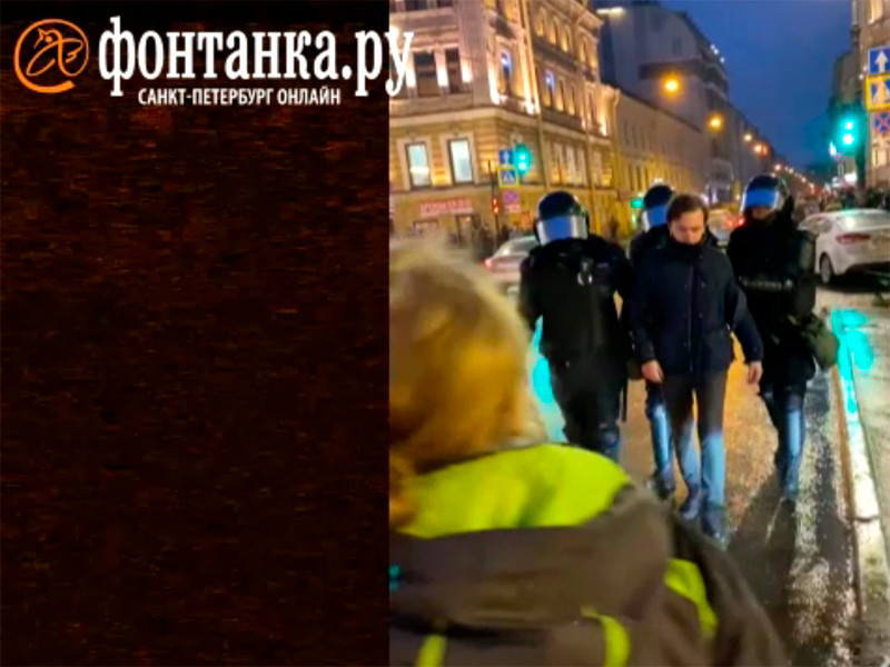 Полицейский пнул Юдину на акции протеста в защиту Алексея Навального 23 января после того, как женщина попыталась выяснить причину задержания молодого человека