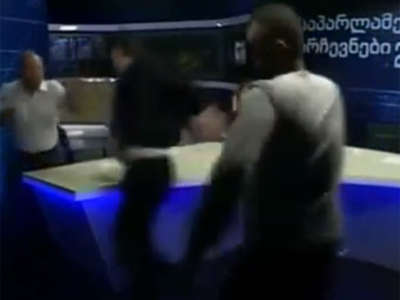Кандидаты в депутаты парламента Грузии устроили потасовку во время политических дебатов на местном телеканале