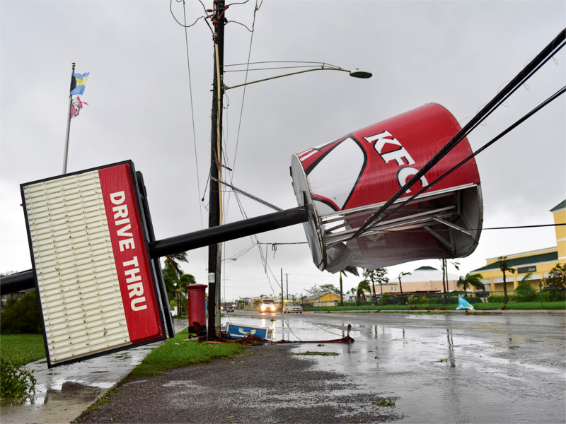 Последствия урагана в столице Багамских островов Нассау