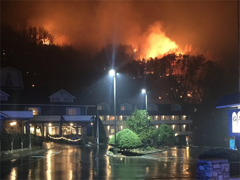 Лесные пожары в Теннесси унесли жизни трех человек и уничтожили сотни домов