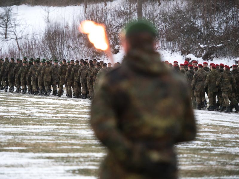 Немецкие военнослужащие отправляются в Литву, Оберфихтах, 19 января 2017 года