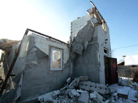 Дом, пострадавший в результате обстрела украинскими силовиками, в городе Макеевка,  29 января 2017 года