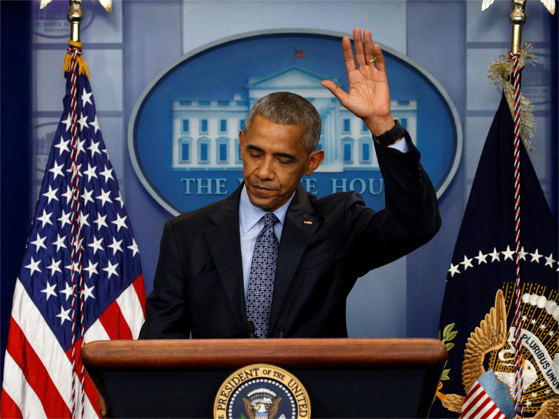 Барак Обама в ходе последней пресс-конференции в Белом доме