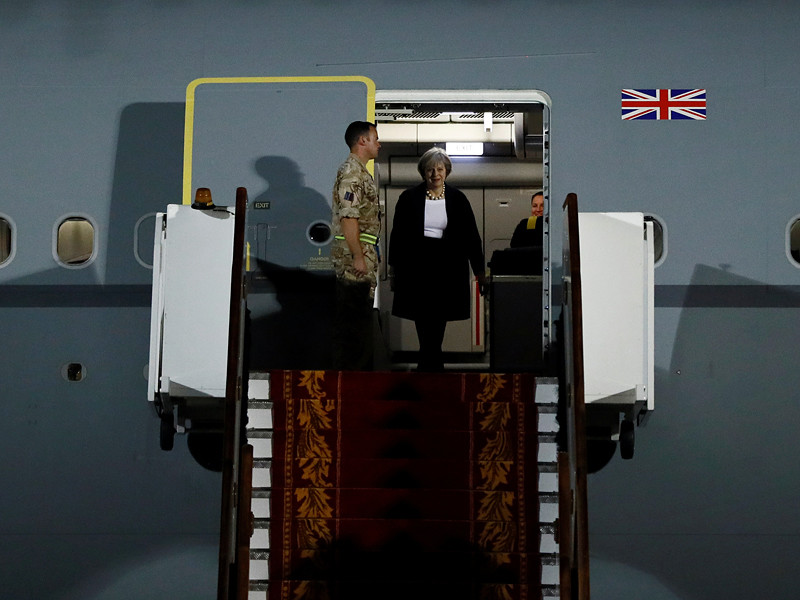 Самолет премьер-министра Великобритании Терезы Мэй на прошлой неделе летел из Вашингтона в Анкару с включенным транспондером