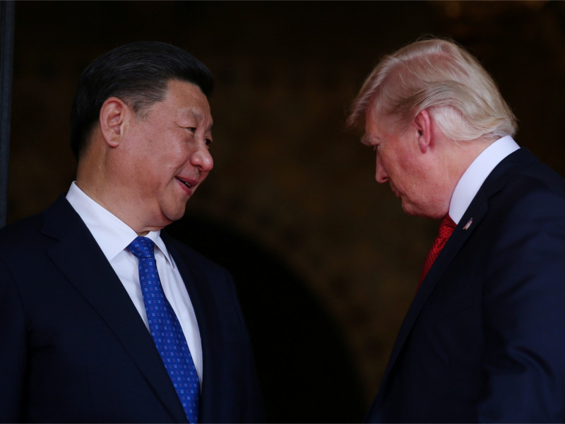 Глава Китая Си Цзиньпин и президент США Дональд Трамп