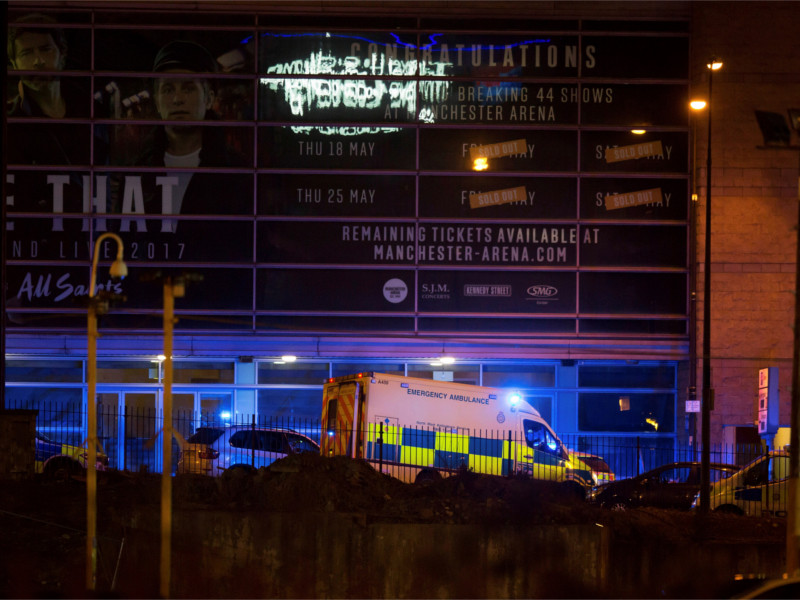 Manchester Arena после взрыва вечером 22 мая 2017
