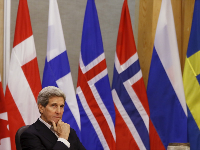 Экс-госсекретарь США Джон Керри на заседании Арктического совета в 2015 году