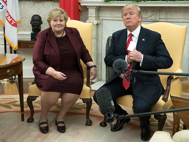 Американский лидер оговорился во время совместной пресс-конференции с премьер-министром королевства Эрной Сульберг в Белом доме