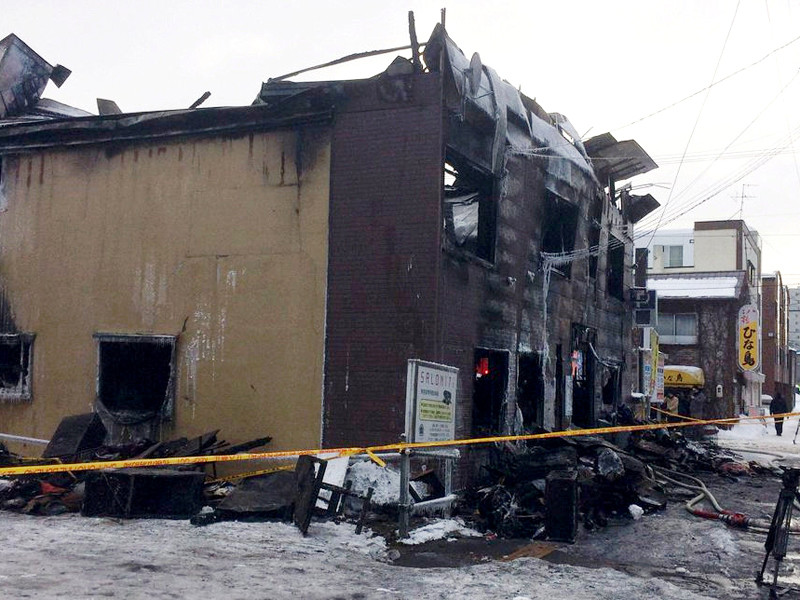 В Японии в результате пожара, вспыхнувшего в ночь на четверг, 1 февраля, в доме престарелых в городе Саппоро на северном острове Хоккайдо, погибли 11 человек