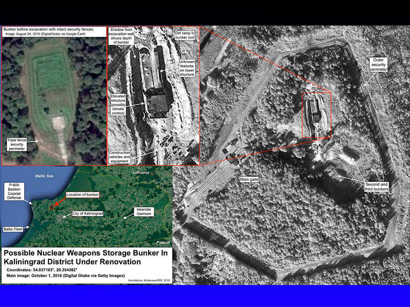 Американские ученые сообщили о проводимой российскими военными модернизации предполагаемого склада ядерного оружия в Калининградской области