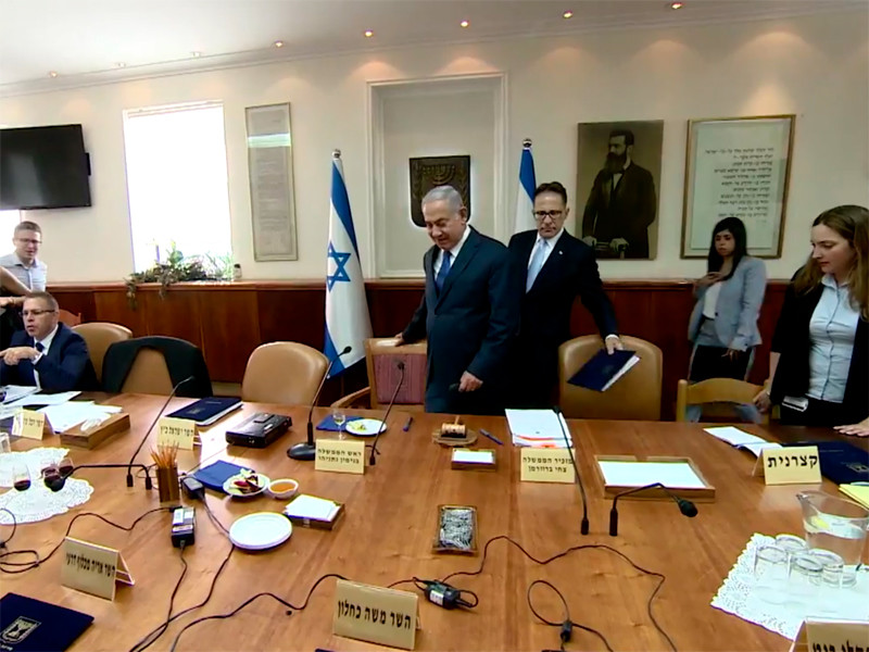 Премьер-министр Израиля Биньямин Нетаньяху на заседании правительства, 5 сентября 2018 года