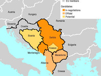 Карта западной части балканского полуострова