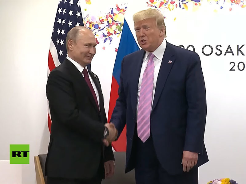 Президент США Дональд Трамп встретился с президентом России Владимиром Путиным в рамках G20 в Японии