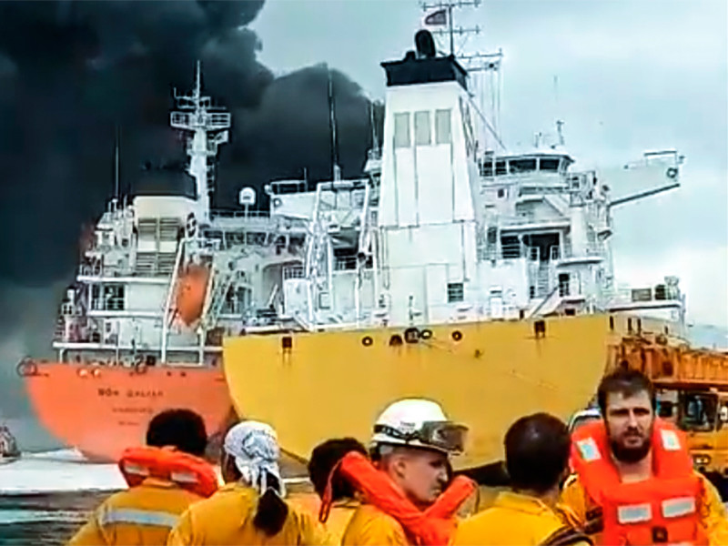 В Южной Корее произошел взрыв на танкере, среди членов экипажа которого могут быть россияне