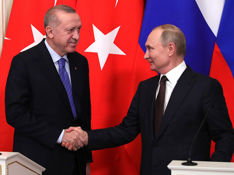 Президент России Владимир Путин и его турецкий коллега Реджеп Тайип Эрдоган завершили переговоры в Москве
