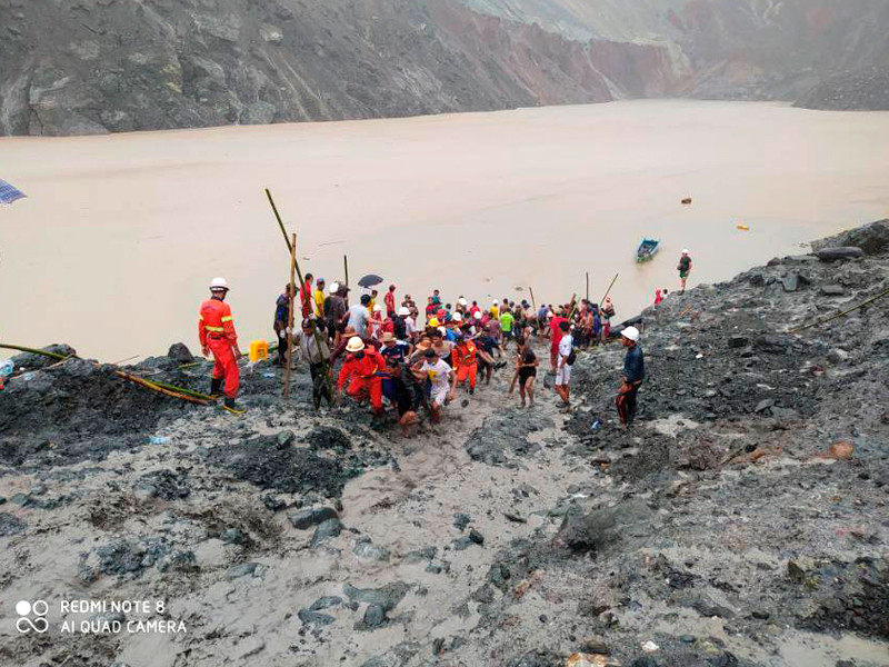 Жертвами оползня на нефритовой шахте в Мьянме стали как минимум 162 человека