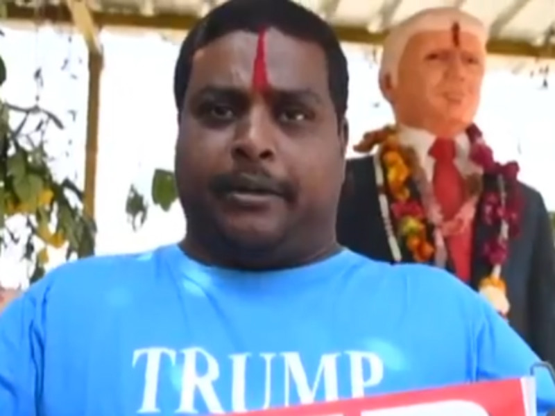 Индиец, почитавший Трампа как божество, не вынес известий о его болезни 