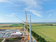 На площадке Адыгейской ВЭС завершен монтаж первой ветроустановки