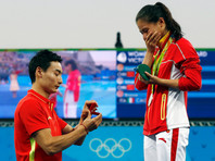 Китайская прыгунья в воду, помимо медали, завоевала сердце своего партнера