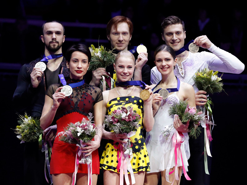 Российские пары заняли весь пьедестал на чемпионате Европы по фигурному катанию