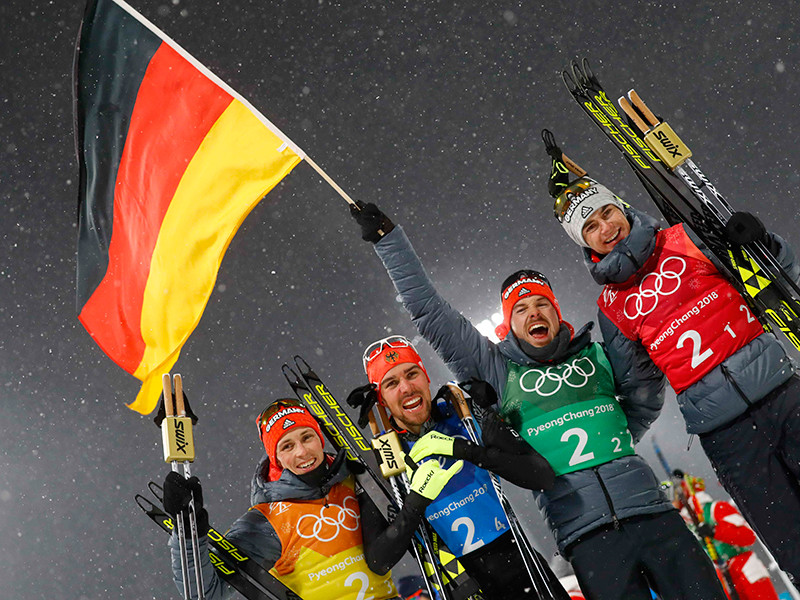 Сборная Германии выиграла командные соревнования в лыжном двоеборье на Олимпийских играх в Пхенчхане