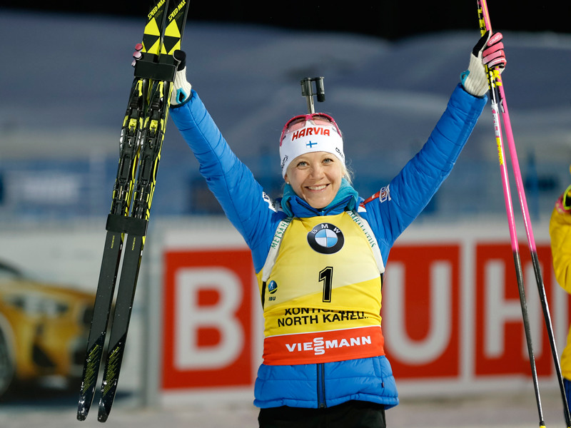 Финка Кайса Мякяряйнен стала победительницей Кубка мира по биатлону