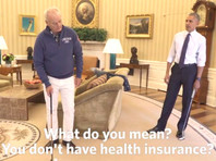 Билл Мюррей сыграл в гольф с Бараком Обамой в Белом доме