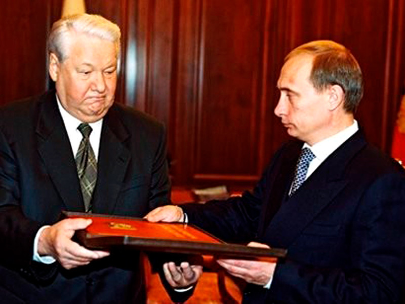 Борис Ельцин и Владимир Путин, 31 декабря 1999 года