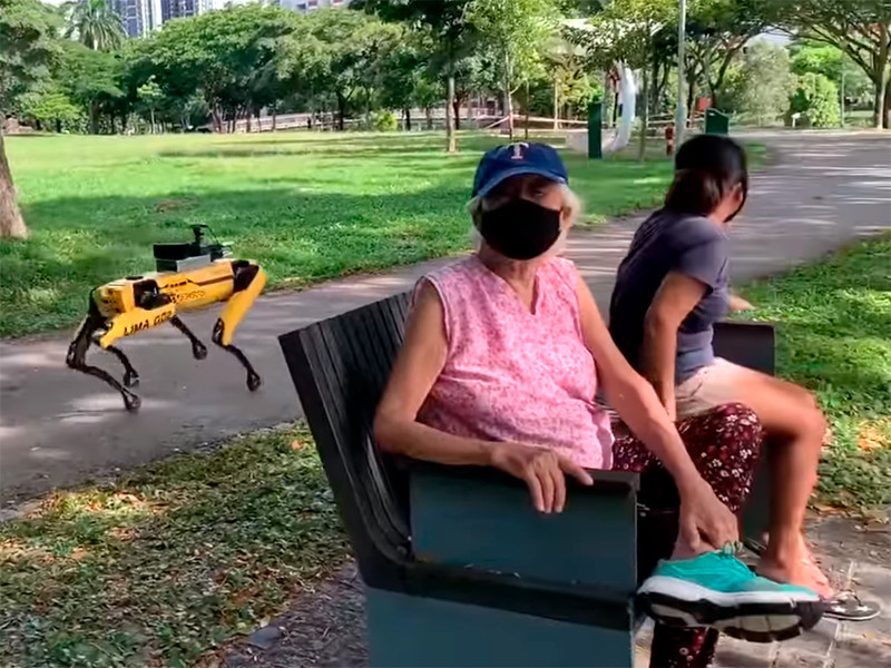 Робота SpotMini привлекли к патрулированию парка в Сингапуре