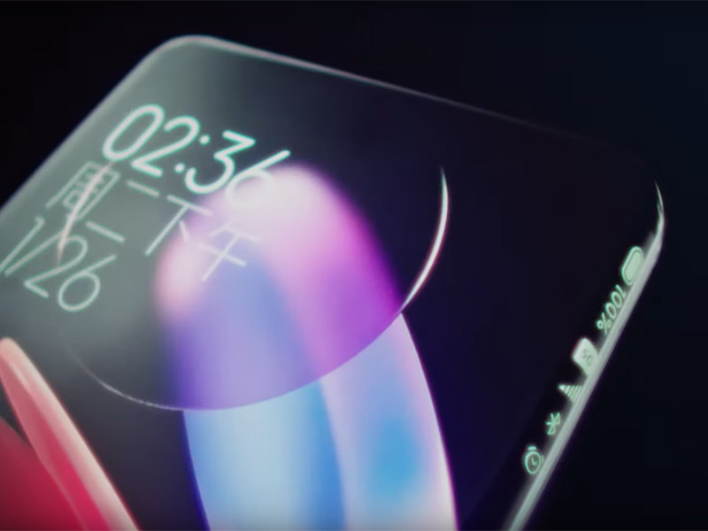  Компания Xiaomi показала концепт смартфона с дисплеем, заходящим на все грани 		

